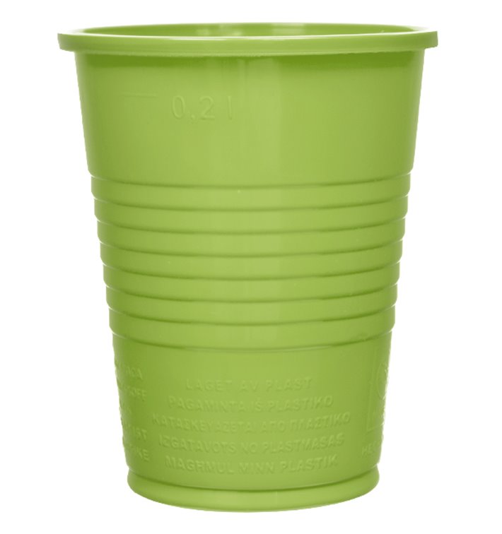 Plastic Cup PS Lime Green 200ml Ø7cm (50 Units) Plastic Cup PS Lime Green 200ml Ø7cm (50 Units)