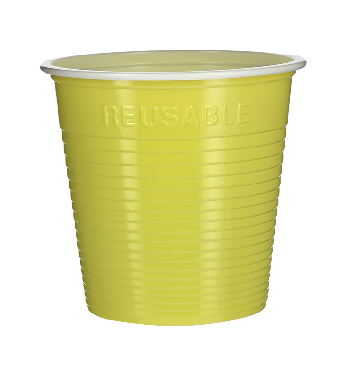 Plastic Shot PS Bicolour Yellow 230 ml (30 Units) 