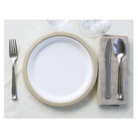 Biodegradable Bagasse Plate White Ø22,5cm (120 Units)