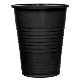 Plastic Cup PS Black 200ml Ø7cm (50 Units) 
