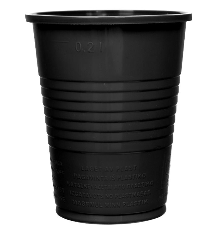 Plastic Cup PS Black 200ml Ø7cm (50 Units) Plastic Cup PS Black 200ml Ø7cm (50 Units)