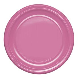 Reusable Plate Flat Economic PS Pink Ø17cm (25 Units) 