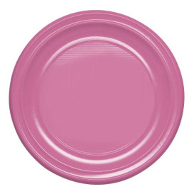 Reusable Plate Flat Economic PS Pink Ø17cm (25 Units) 