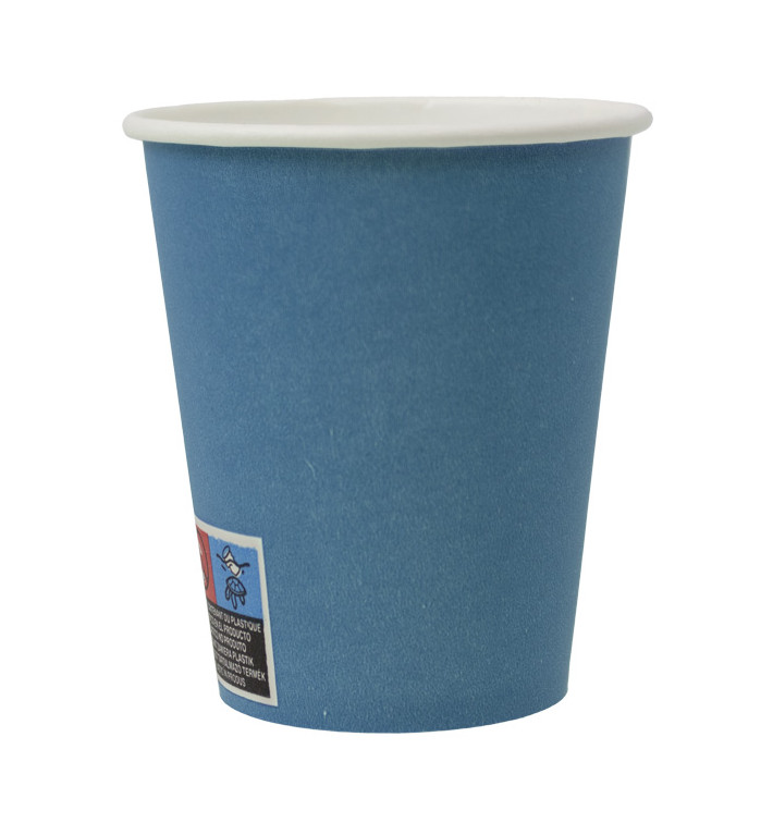 Plastic-Free Paper Cup 9 Oz/250ml "Colors" Blue Ø8,0cm (300 Units) Plastic-Free Paper Cup 9 Oz/250ml "Colors" Blue Ø8,0cm (300 Units)