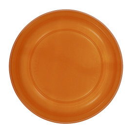 Reusable Plate Flat Economic PS Orange Ø22cm (200 Units)