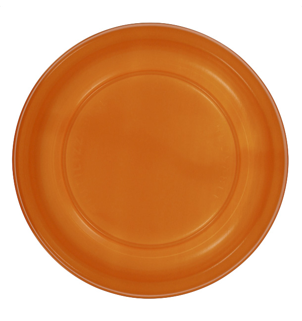 Reusable Plate Flat Economic PS Orange Ø17cm (300 Units)