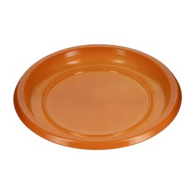 Reusable Plate Flat Economic PS Orange Ø17cm (300 Units)