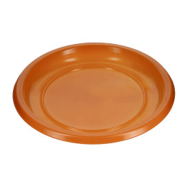 Reusable Plate Flat Economic PS Orange Ø17cm (300 Units)