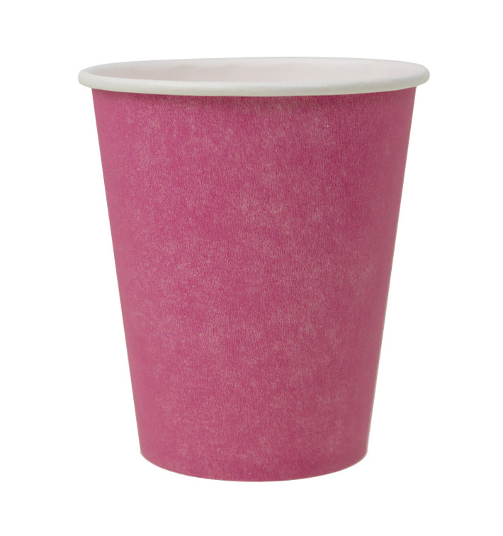 Plastic-Free Paper Cup 9 Oz/250ml "Colors" Pink Ø8,0cm (300 Units) Plastic-Free Paper Cup 9 Oz/250ml "Colors" Pink Ø8,0cm (300 Units)