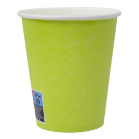 Plastic-Free Paper Cup 9 Oz/250ml "Colors" Green Ø8,0cm (300 Units)