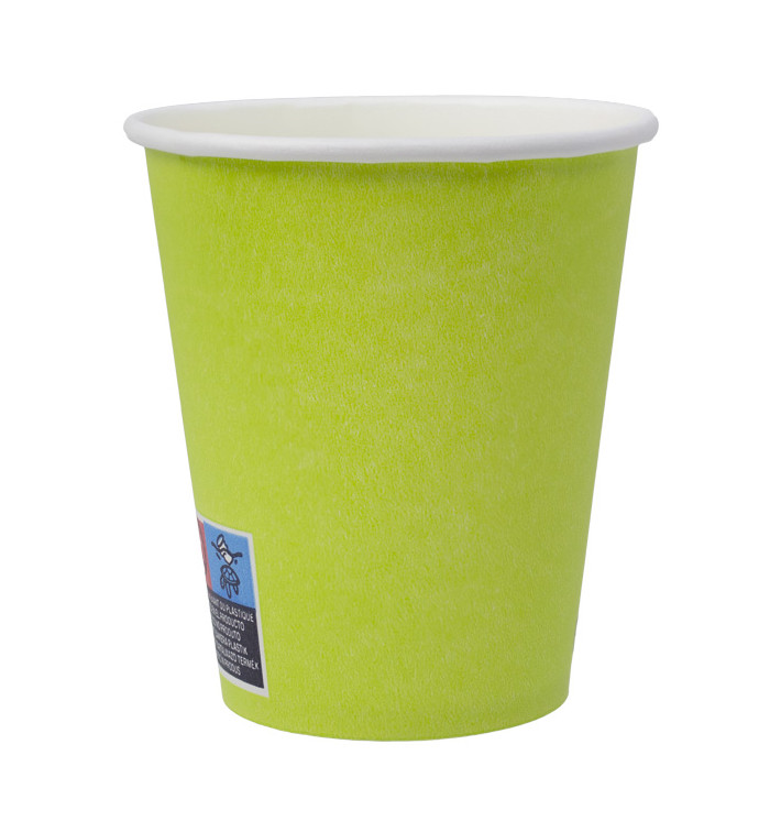 Plastic-Free Paper Cup 9 Oz/250ml "Colors" Green Ø8,0cm (20 Units) Plastic-Free Paper Cup 9 Oz/250ml "Colors" Green Ø8,0cm (20 Units)