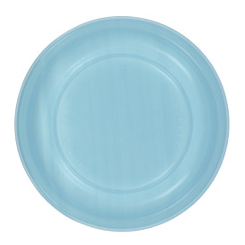 Reusable Plate Flat Economic PS Light Blue Ø17cm (300 Units)