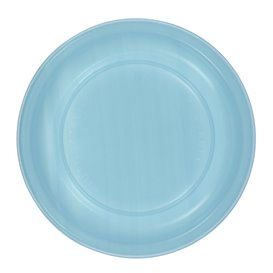 Reusable Plate Flat Economic PS Light Blue Ø22cm (200 Units)