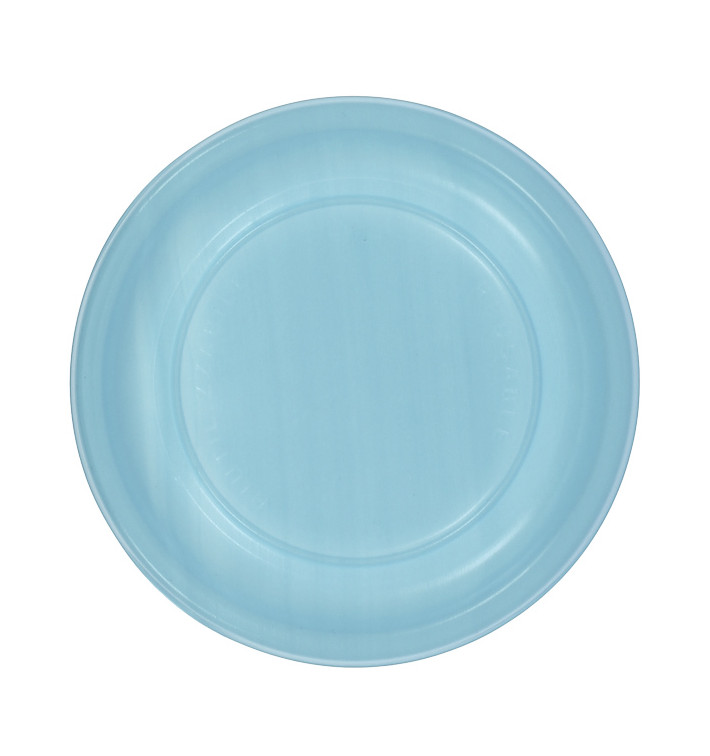 Reusable Plate Flat Economic PS Light Blue Ø22cm (25 Units) 