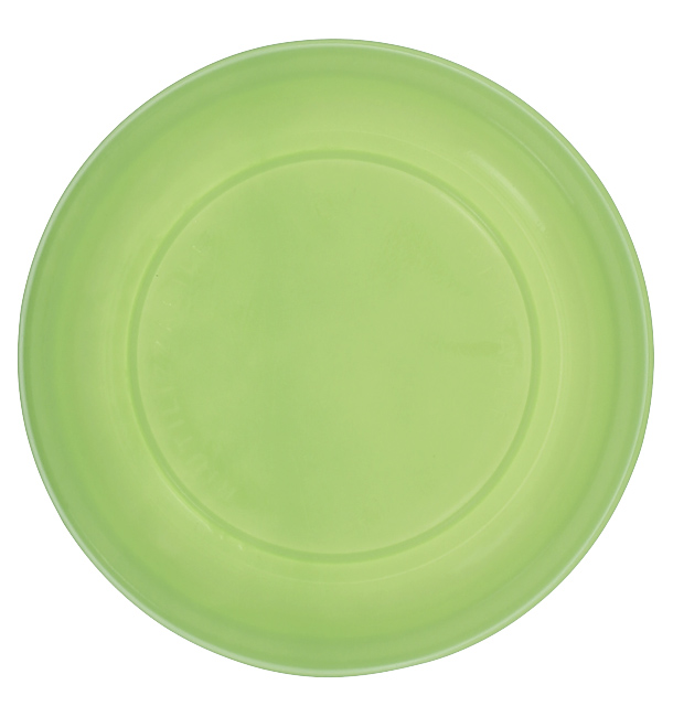 Reusable Plate Flat Economic PS Yellow Green Ø17cm (25 Units) 