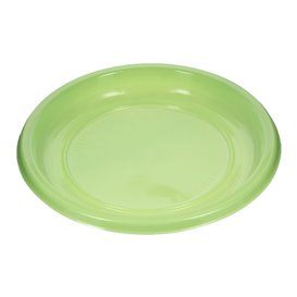 Reusable Plate Flat Economic PS Yellow Green Ø17cm (25 Units) 