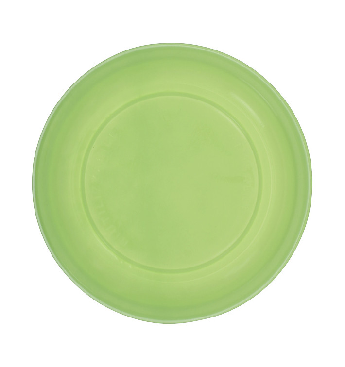 Reusable Plate Flat Economic PS Yellow Green Ø22cm (25 Units) Reusable Plate Flat Economic PS Yellow Green Ø22cm (25 Units)
