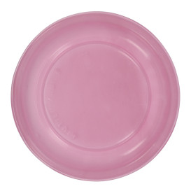 Reusable Plate Flat Economic PS Pink Ø22cm (200 Units)