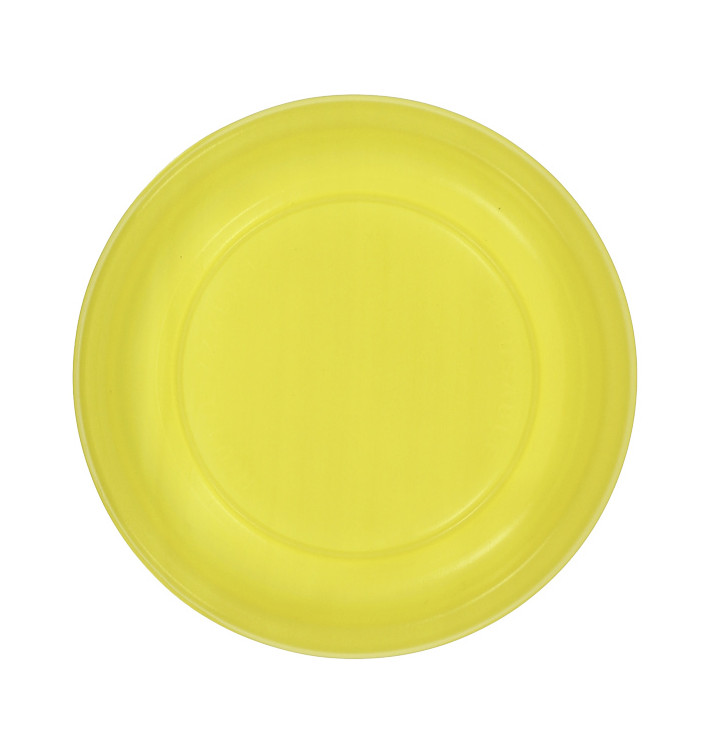 Reusable Plate Flat Economic PS Yellow Ø17cm (300 Units) Reusable Plate Flat Economic PS Yellow Ø17cm (300 Units)