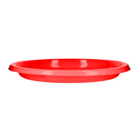 Reusable Plate Flat Economic PS Red Ø22cm (25 Units) 