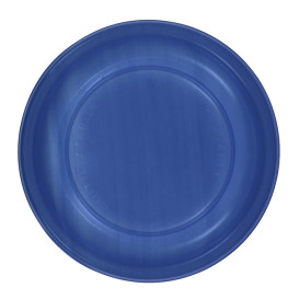 Reusable Plate Flat Economic PS Dark Blue Ø22cm (25 Units) 