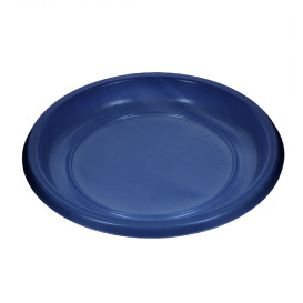 Reusable Plate Flat Economic PS Dark Blue Ø22cm (25 Units) 