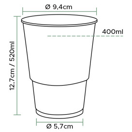 Plastic Cup PP Clear 520ml Ø8,3cm (800 Units)