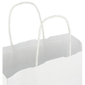 Paper Bag with Handles Kraft White 100g/m² 25+11x31cm (25 Units) 