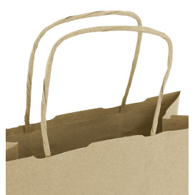 Paper Bag with Handles Kraft 100g/m² 18+8x24cm (25 Units) 