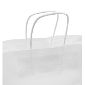 Paper Bag with Handles Kraft White 100g/m² 27+14x26cm (25 Units) 