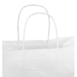 Paper Bag with Handles Kraft White 100g/m² 30+18x29cm (200 Units) 