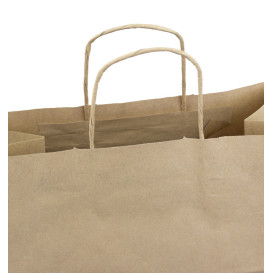 Paper Bag with Handles Kraft Brown 100g/m² 35+18x34cm (250 Units)