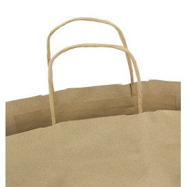 Paper Bag with Handles Kraft Brown 100g/m² 44+15x46cm (25 Units) 