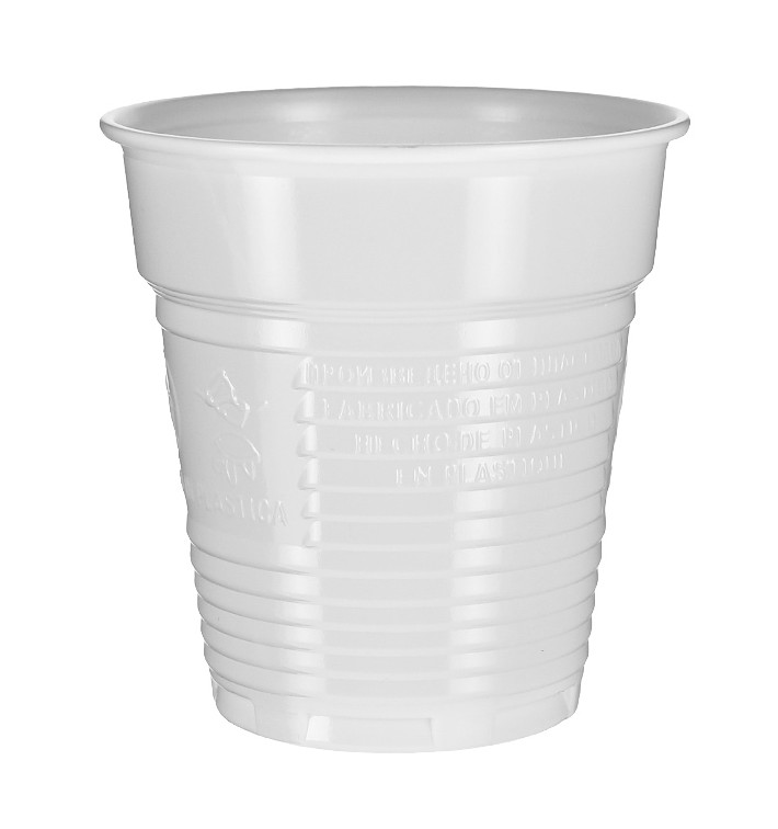 Plastic Cup PS White 166ml Ø7,0cm (100 Units) 