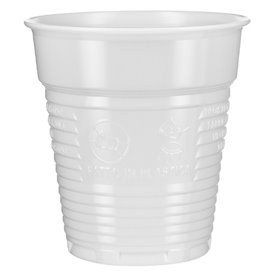 Plastic Cup PS White 166ml Ø7,0cm (100 Units) 