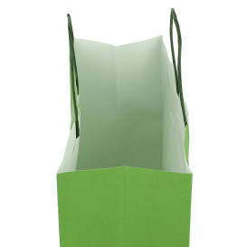 Paper Bag with Handles Green 100g/m² 25+11x31cm (200 Units)