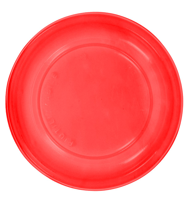 Reusable Plate Flat Economic PS Red Ø17cm (25 Units) 