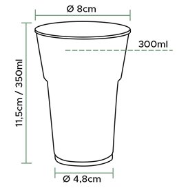 Reusable Economy PS Cup "Diamant" Crystal 350ml Ø8,0cm (400 Units)