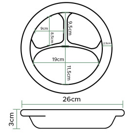 Foam Plate Foam "Quiet Classic" 3 C. Laminated White Ø26 cm (500 Units)
