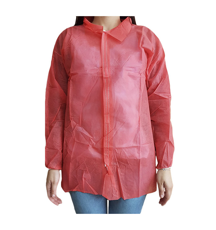 Disposable Lab Coat "Cadete" "TST" PP Velcro 35gr Red (1 Unit) Disposable Lab Coat "Cadete" "TST" PP Velcro 35gr Red (1 Unit)