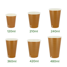 Plastic-Free Paper Cup 8 Oz/240ml "Caramel" Ø8cm (1.000 Units)