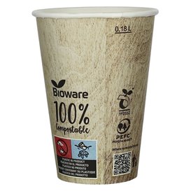 Paper Cup PLA "BioWare" Vending Eco-Friendly-Friendly 8 Oz/210ml Ø7,0cm (100 Units)