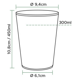 Plastic Cup PP Clear 450ml Ø9,4cm (800 Units)