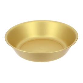 Reusable Plate Durable PP Mineral Gold Ø18cm (6 Units)