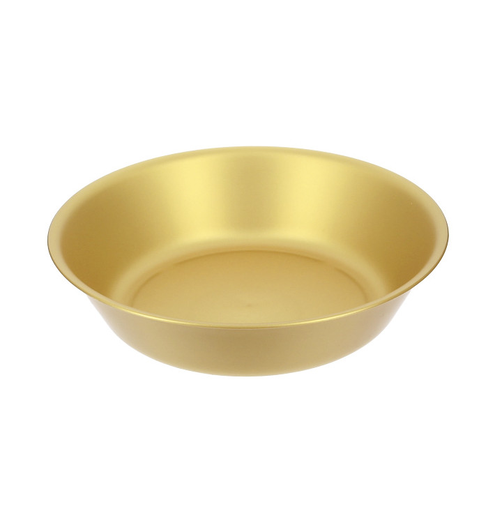 Reusable Plate Durable PP Mineral Gold Ø18cm (54 Units) Reusable Plate Durable PP Mineral Gold Ø18cm (54 Units)