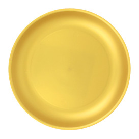 Reusable Plate Durable PP Mineral Gold Ø21cm (54 Units)