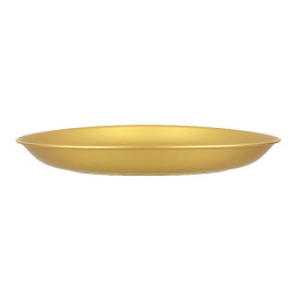 Reusable Plate Durable PP Mineral Gold Ø21cm (54 Units)