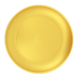 Reusable Plate Durable PP Mineral Gold Ø23,5cm (6 Units)