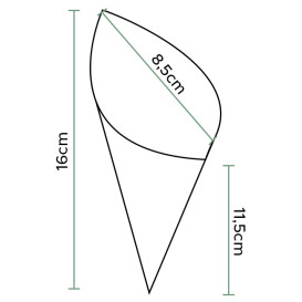 Paper Food Cone Grease-Proof "Times" 16cm 40g (2.000 Units)