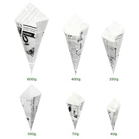 Paper Food Cone Grease-Proof "Times" 16cm 40g (2.000 Units)